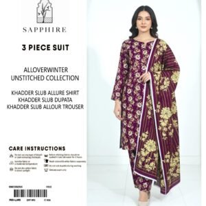 Sapphire Winter Collection – 3 Piece Unstitched Khaddar Suit | Article 4 |