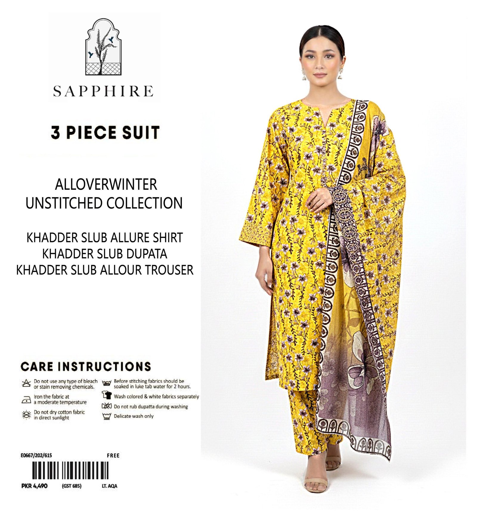 Sapphire Winter Collection – 3 Piece Unstitched Khaddar Suit | Article 2 |