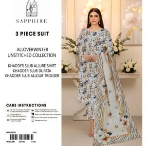 Sapphire Winter Collection – 3 Piece Unstitched Khaddar Suit | Article 20 |